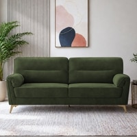 Osbert Velvet 3 Seater Sofa in Olive Green color
