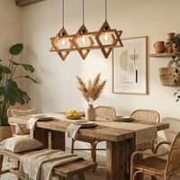 Paragon 3 Series Brown Solid Wood Cluster Hanging Light