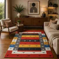 Imperial Knots Gabbeh Multicolor Hand Woven Dhurrie 4x6 Feet