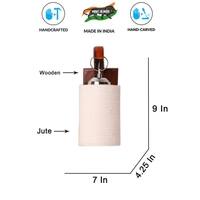 Devansh Solid Wood Electric Wall Light in Brown Colour with White Shade Count of 1 Light