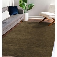 Rosie Chocolate Solid Woven Wool 6X4 Feet Carpet
