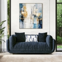 Ezra 2 Seater Fabric Sofa in Sapphire Colour