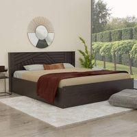 Hera Solid Wood King Size Drawer Storage Bed In Melamine Finish
