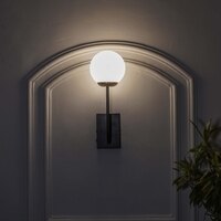 Minster Black & Frosted White Finish Wall Light