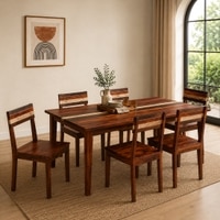 Tamarind 6 Seater Dining Set In Dual Tone Finish