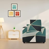 1 Seater Green Triangles Sofa Cover