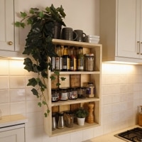 Ferguson Wooden Kitchen Storage Wall Shelf