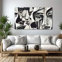 The Castle Decor Mosaic Faces Wall Art Set of 5 27x48 Inch