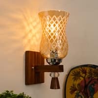 Devansh Metal Electric Wall Light in Black Colour with Maroon Shade Count of 1 Light