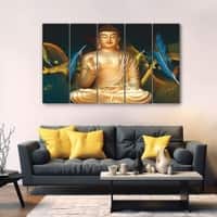 The Castle Decor Lord Buddha Meditation Wall Art Framed Painting 27x48 Inch (Style 20)