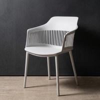 Kepler Brooks Senora Cafeteria Dining Chair in White Colour