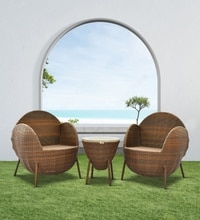 Melbourne Wicker Chair In Brown Tone Finish