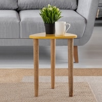 Metalsmith Solid Wood Side Table in Yellow Finish
