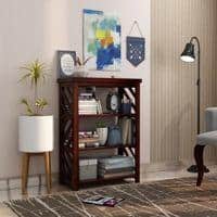 Lala Solid Wood Bookshelf in Walnut Finish