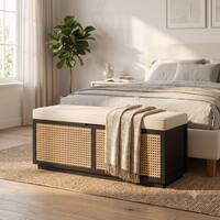 Canora Solid Mango Wood Storage Trunk Black