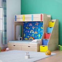 Pattern Dreams Bunk Bed with Storage in Oak Colour