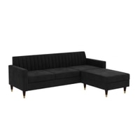 Deeplac Sectional Fabric Sofa - Black