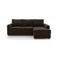 Apollo Sofa (Colour : Chocolate, Cushion : Hard, Seating Capacity : Right Aligned 2 Seater + Right Aligned Chaise + Ottoman)