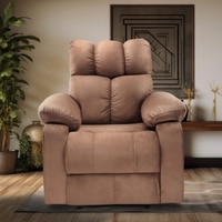 Helios Motorised Recliner Chair for  Premium Soft Suede Fabric 1 Seater Chair - Brown