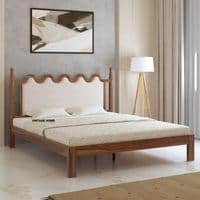 Tavora Solid Wood Queen Size Non Storage Storage Bed In Provincial Teak Finish