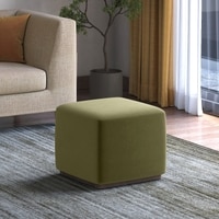 Tetra Ottoman In Olive Fabric