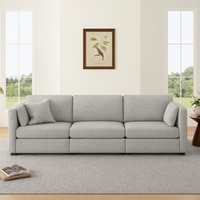 Mellow 3 Seater Sofa In Soft Fabric Grey Color