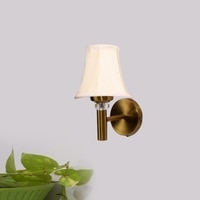 Devansh Gold Wall Mounted Lamp With Off-White Cotton Shade