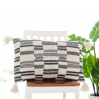 Tribal Knit Pillow Cover  Champion Blue Natural 16X24  Inches