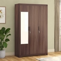 Hilton 3 Door 1 Drawer Wardrobe With Mirror and Lock in Chestnut Acacia Finish