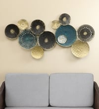 W-Yuka Abstract Metal Wall Decor in Multicolor Set of 1