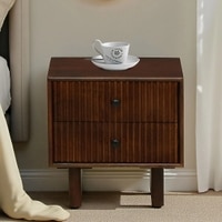 Fiora Solid Wood Bedside Table in Tobacco Finish