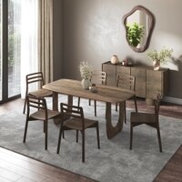 Aero Solid Wood 6 Seater Dining Table With Dane Dining Chair