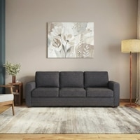 Apollo High Back 3 Seater  Fabric Sofa In Steel Colour