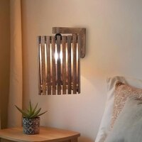 Trikona Brown Solid Wood Wall Lights