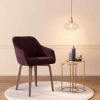 Rochelle Lounge Chair in Deep Plum Velvet Colour
