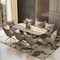 Paloma 8 Seater Jupiter Spanish Ceramic Dining Table With Set of 4  Beck Dining Chairs