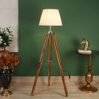 Elvina Off White Cotton & Silk Mix Shade Floor Lamp