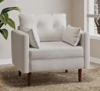 Arihana Fabric Arm Chair in Off-White Color