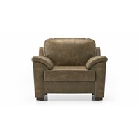 Farina 1 Seater Luxury Italian Leather Sofa In Antique Moss