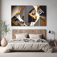 The Castle Decor Woman Abstract Art Wall Painting Wooden Framed Digital Painting 27x48 Inch