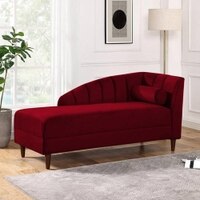 Korslund Velvet Chaise Launger in Maroon Colour