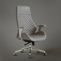 Kepler Brooks Atlas Premium Leatherette Office Desk Chair in Grey Colour