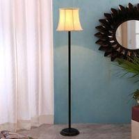 Ezra Black Cotton Shade Floor Lamp