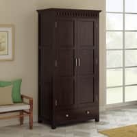 Fidora 2 Door Solid Wood Wardrobe in Mahogany Finish