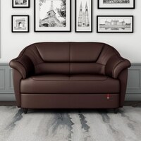 Berry 2 Seater Leatherette Sole in Cocoa Brown Colour