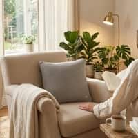 Moss Knit Light Grey Melange Cotton Knitted Decorative Cushion Cover 16 x 16 Inches