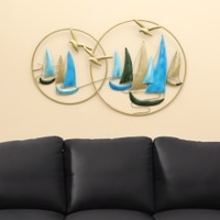 W-Seas Abstract Metal Wall Decor in Multicolor Set of 1
