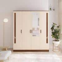 Andrie Engineered Wood 4 Door Cupboard with Mirror