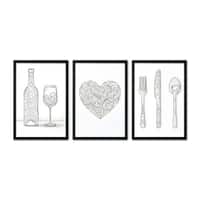 The Castle Decor Minimal Kitchen Wall Art Set of 3 8x12 Inch