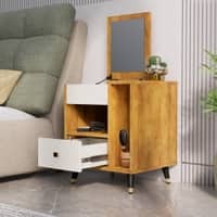 Hexa Red Engineered Wood Dressing Table in Frosty White and Giant Wood Colour